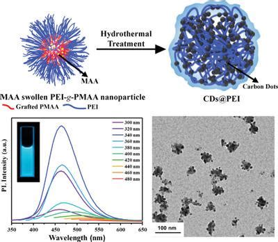 Aqueous Synthesis of Multi‐Carbon Dot Cross‐Linked Polyethyleneimine Particles with Enhanced ...