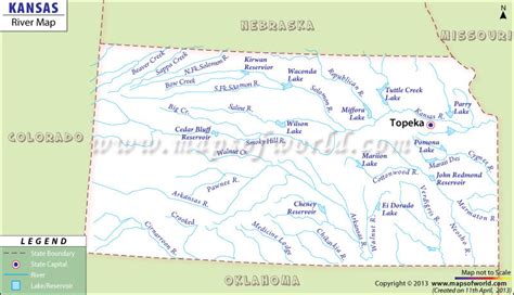 Kansas Rivers Map, List of River in Kansas