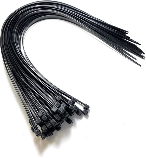 Nylon Plastic Cable Ties Long and Wide Extra Large Zip Ties Black and White wrap 50 pieces ...