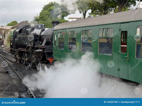 Locomotive at Swanage Station on Swanage Railway, Dorset Stock Image - Image of history, train ...