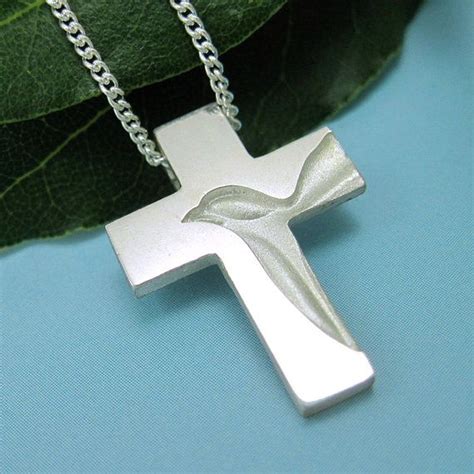 Silver Dove Cross Holy Spirit Cross Necklace Peace Dove | Etsy | Cross ...