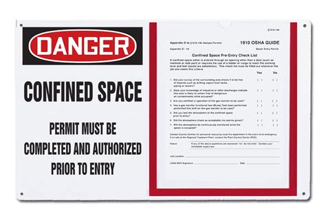 OSHA Danger Permit Holder Board: Confined Space - Permit Must Be ...