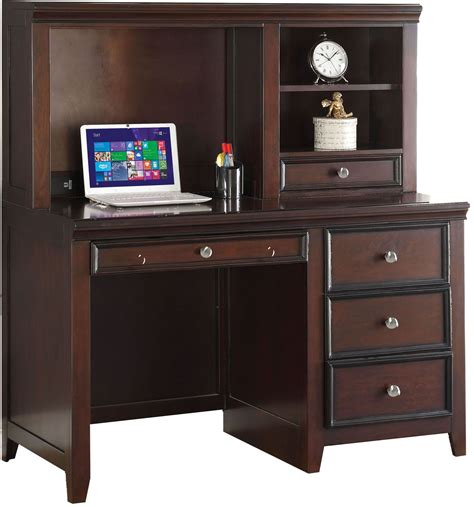 Lacey Espresso Computer Desk with Hutch - 1StopBedrooms.