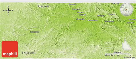 Physical Panoramic Map of Mundubbera