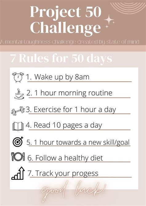 Project 50 Lifestyle Challenge Planner/tracker - Etsy UK | Self ...