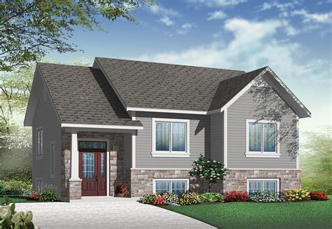 Small Split Level Home Plan - 22354DR | Architectural Designs - House Plans