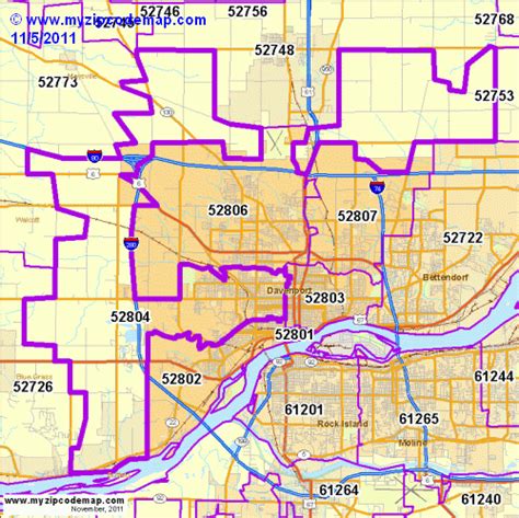 Zip Code Map of 52804 - Demographic profile, Residential, Housing ...