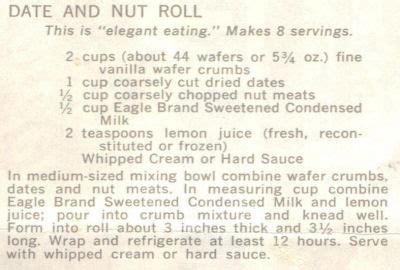 Date & Nut Rolls Recipe Clipping « RecipeCurio.com