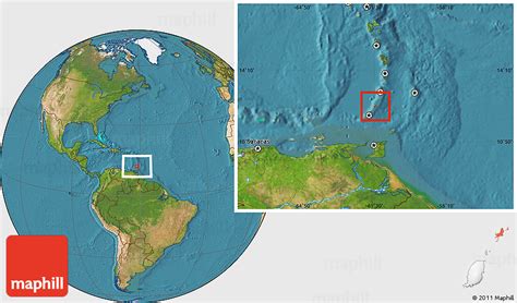 Satellite Location Map of Carriacou