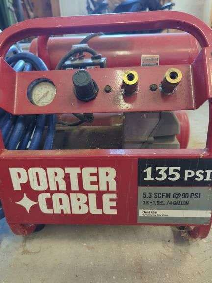 Porter Cable Portable Air Compressor - Burgess Auctions LLC