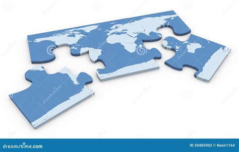 3d world map puzzle stock illustration. Illustration of global - 20405903