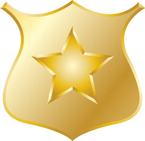 Clipart - Gold police badge