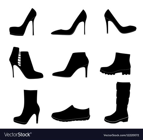 Shoes silhouette on white background Royalty Free Vector