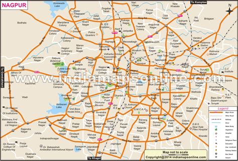 Nagpur City Road Map - China Map Tourist Destinations