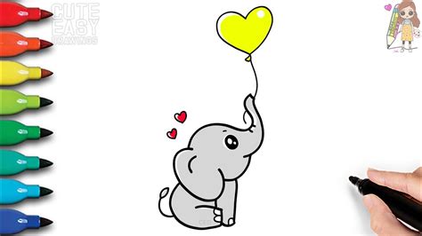 How to Draw a Cute Baby Elephant Easy Steps - YouTube