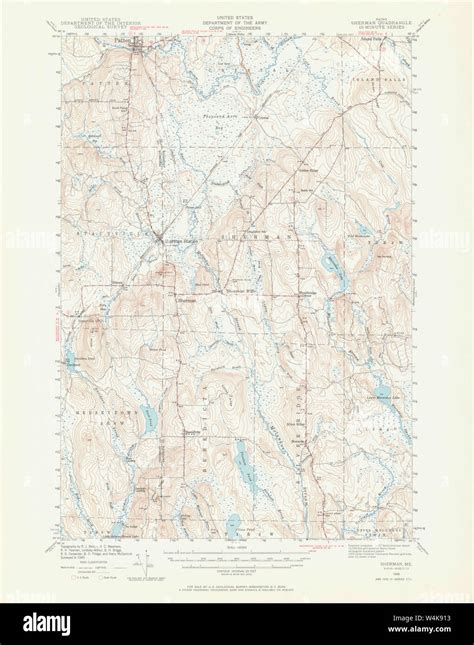 Maine USGS Historical Map Sherman 306777 1940 62500 Restoration Stock Photo - Alamy