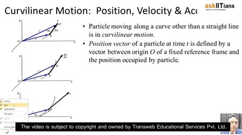 Curvilinear Motion | Physics | Class 11 | IIT JEE Main + Advanced | AIPMT | askIITians - YouTube