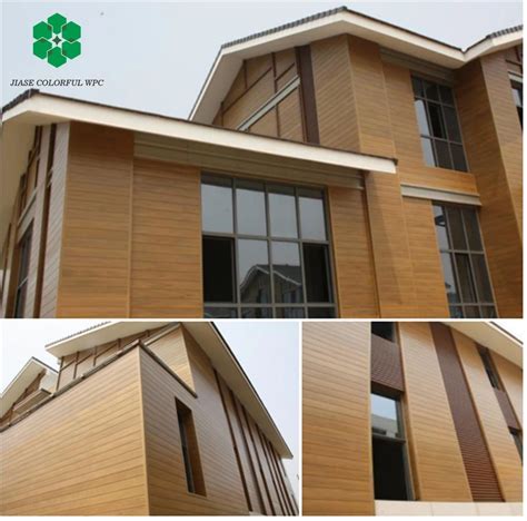 Exterior Outdoor Wood Wall Cladding Decorative Facade Modern House Balcony WPC Board PVC ...