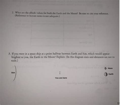 Solved 2. What are the albedo values for both the Earth and | Chegg.com