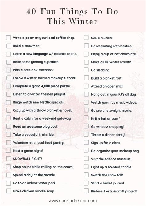 40 Fun Things to Do in Winter | Fun things to do, How to plan, Learn a new language