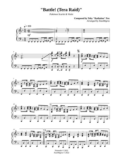 Battle! Tera Raid - Pokémon Scarlet & Violet Sheet music for Piano (Solo) Easy | Musescore.com