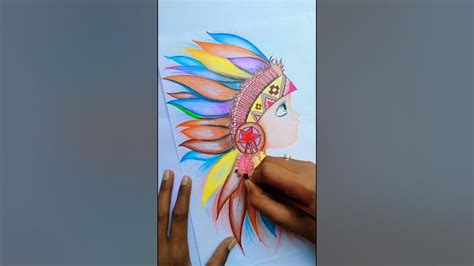 COLOUR FULL ADIVASI DRAWING ।। How to Draw Tribal Man Drawing ।। #shorts #adivasi #tribalman # ...