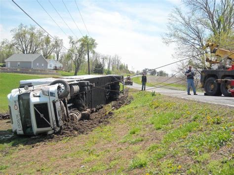 Overturned Semi | Semi trucks, Trucks, Fire