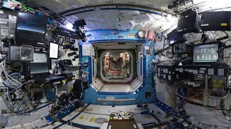 ISS interior VR 360 with real ambient sounds; Very Relaxing! American Space, Spaceship Interior ...