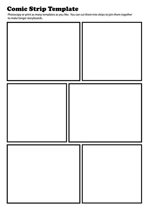 6 Best Images of Comic Strip Template For Kids Printable - Comic Strip Template Printable, Comic ...