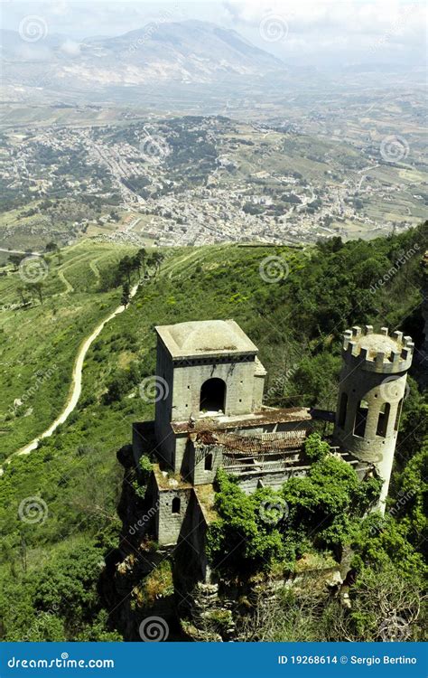 Erice castle stock photo. Image of defensive, ruined - 19268614