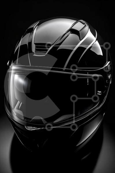 Stylish Black Motorcycle Helmet with Clear Visor and Silver Accents ...