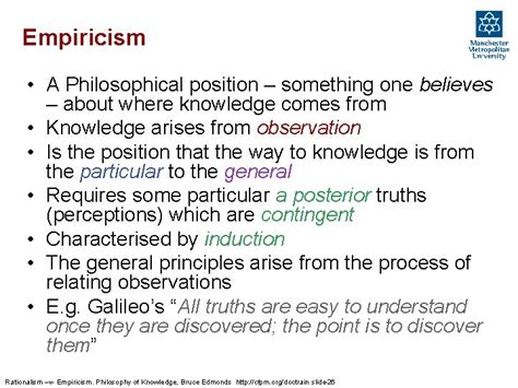 Rationalism v Empiricism From where does knowledge come