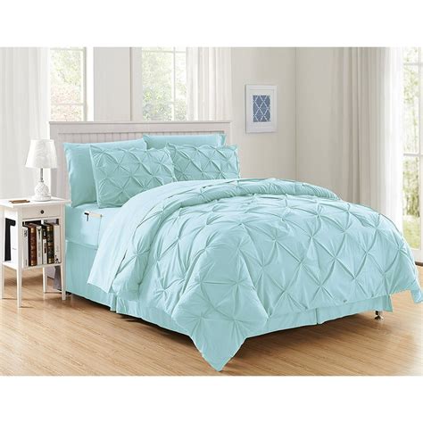 6 Pieces Complete Bed in a Bag Comforter Set, Twin/Twin XL, Aqua ...