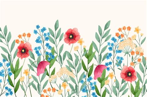 Free Vector | Watercolor wildflowers background