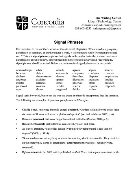 INTEGRATING SOURCES USING SIGNAL PHRASES - CITATIONS - LibGuides at ...