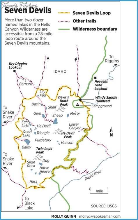 Idaho Hiking Trail Maps - TravelsFinders.Com