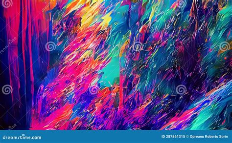 Colorful Oil Paint Brush Stroke Abstract Background Texture Stock Illustration - Illustration of ...