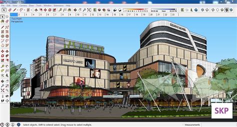 Sketchup Commercial and office complex B4 3D model