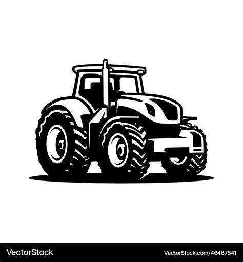 Silhouette tractor logo Royalty Free Vector Image