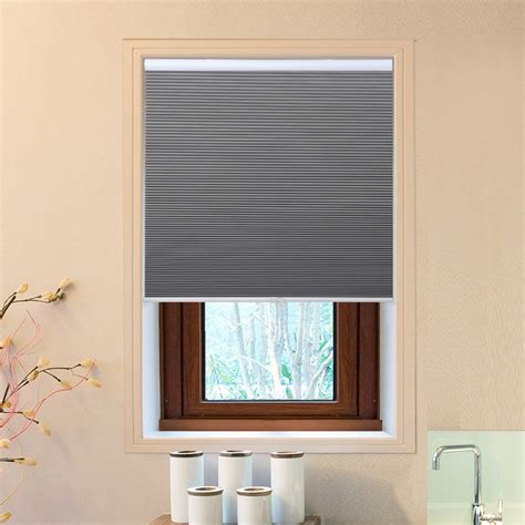 Cellular Honeycomb Shades White Dark Gray Blackout 33" W x 38" H for ...