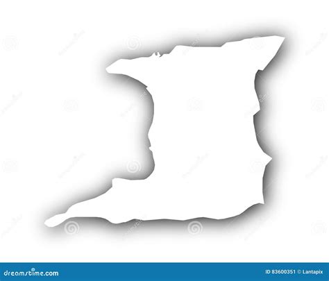 Map of Trinidad and Tobago with Shadow Stock Vector - Illustration of ...