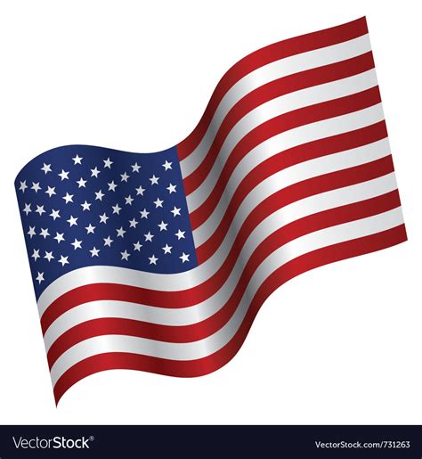 American flag proudly waving Royalty Free Vector Image