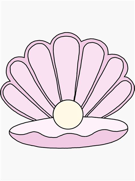 "pink oyster shell with pearl" Sticker for Sale by andilynnf | Redbubble