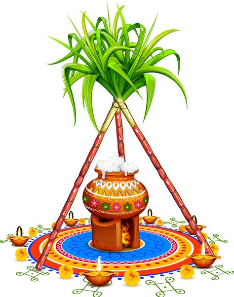 Download Sugarcane Clip Art Yellow - Happy Pongal Images Download - Png ...