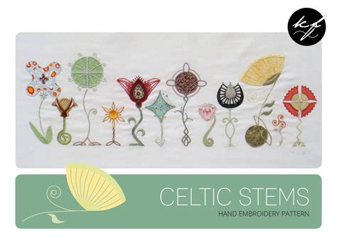 Celtic Stems hand embroidery pattern embroidered appliqué | Etsy