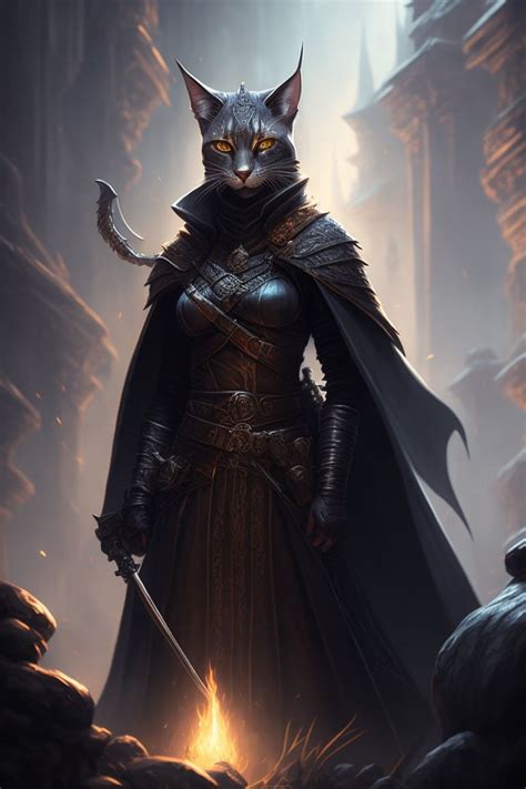 gifted-llama410: dungeons and dragons tabaxi rogue khajiit silver tabby ...