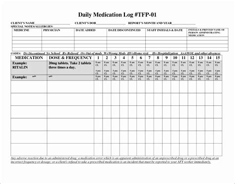 10 Ms Excel Patient Medication Log Template - Excel Templates