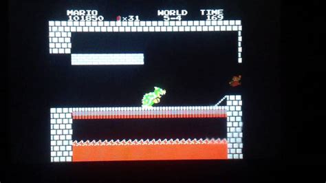 [Old School) Super Mario Bros (1985) Bowser Battle - YouTube