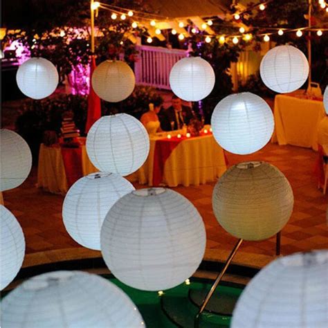 HAOCHU 12''(30cm) White Round Paper Lanterns for Home and Party ...