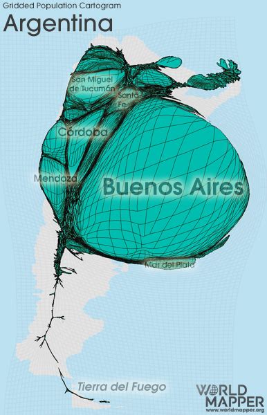 Argentina Gridded Population - Worldmapper